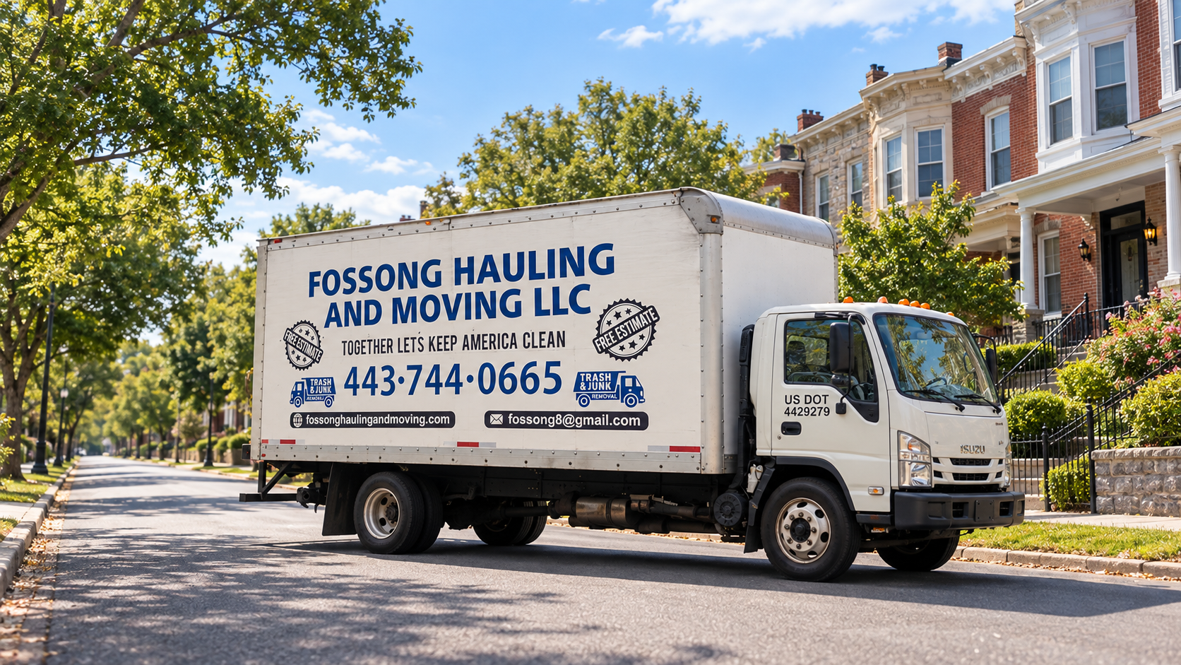 Fossong truck serving a Maryland neighborhood